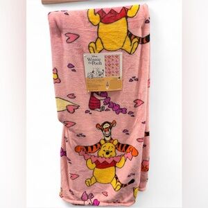 Disney Winnie the Pooh Pink Valentine’s Plush Throw Blanket